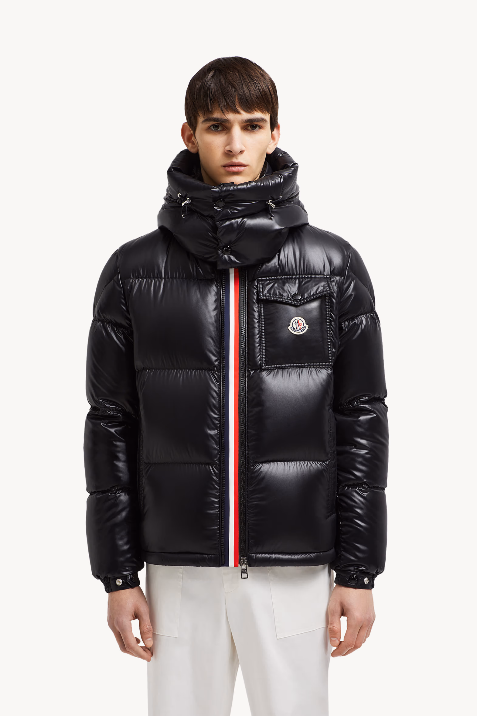 Montbeliard Hooded Short Down Jacket Men Black Moncler 3
